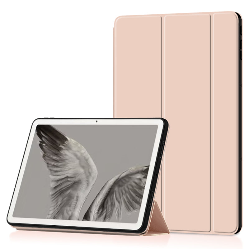 PU Leather + TPU Tablet Case for Google Pixel Tablet , Trifold Stand Protective Tablet Cover - Pink