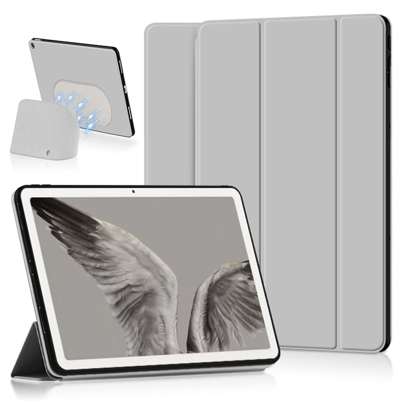 PU Leather + TPU Tablet Case for Google Pixel Tablet , Trifold Stand Protective Tablet Cover - Grey