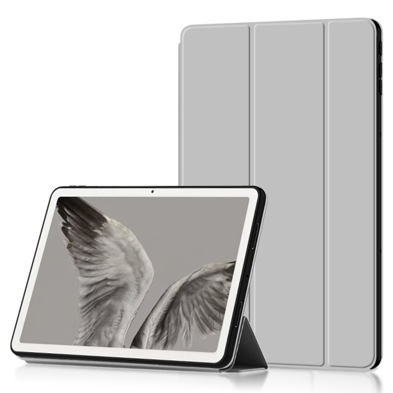 PU Leather + TPU Tablet Case for Google Pixel Tablet , Trifold Stand Protective Tablet Cover - Grey