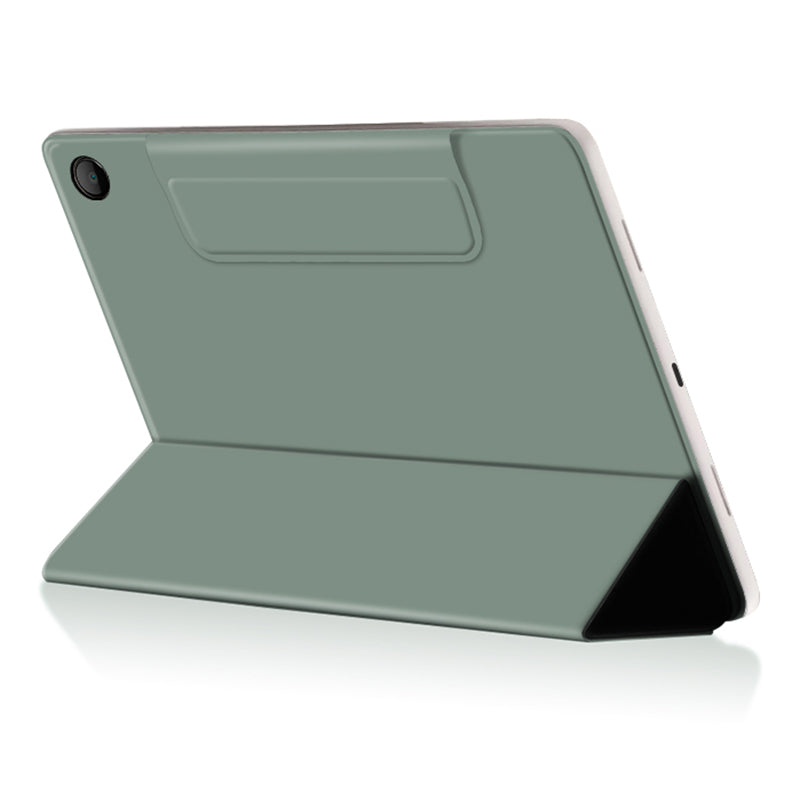 Uniqkart for Google Pixel Tablet Tri-fold Stand Cover PU Leather Magnetic Attachment Tablet Case - Green