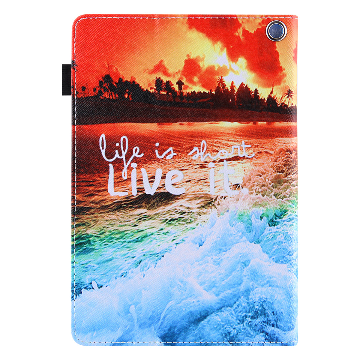 Uniqkart for Amazon Fire Max 11 Pattern Printing PU Leather Tablet Case Cross Texture Card Holder Stand Cover - Sunset
