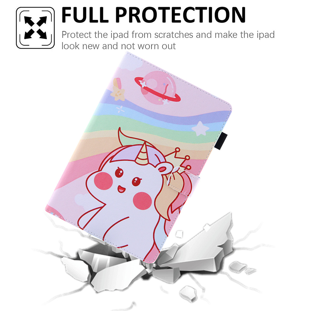 Uniqkart for Amazon Fire Max 11 Pattern Printing PU Leather Tablet Case Cross Texture Card Holder Stand Cover - Horse