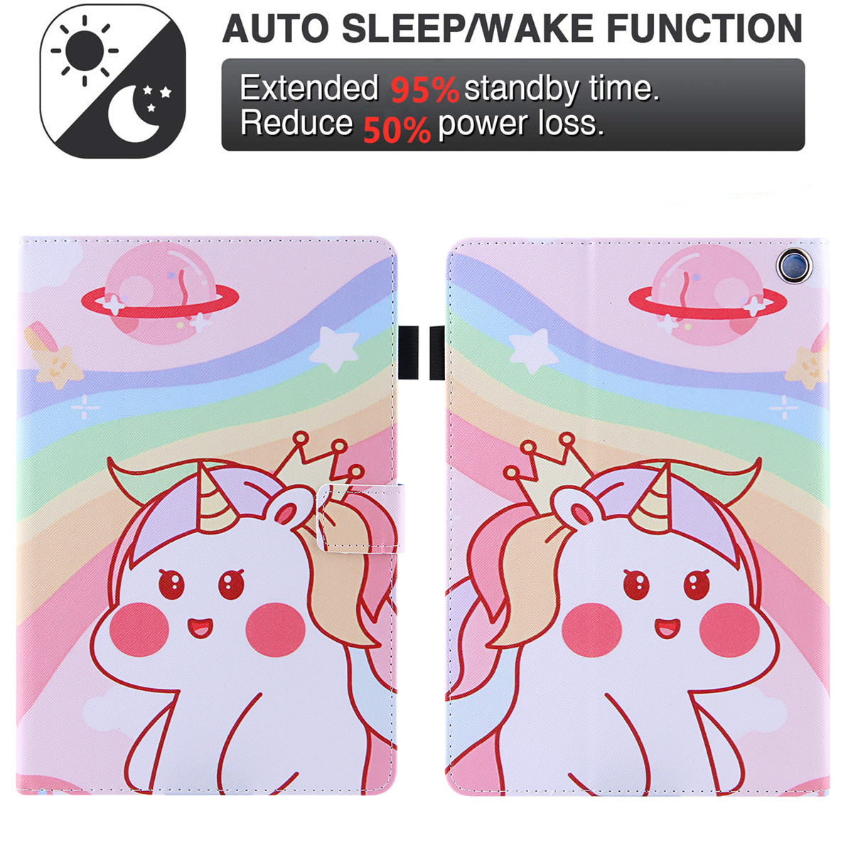 Uniqkart for Amazon Fire Max 11 Pattern Printing PU Leather Tablet Case Cross Texture Card Holder Stand Cover - Horse