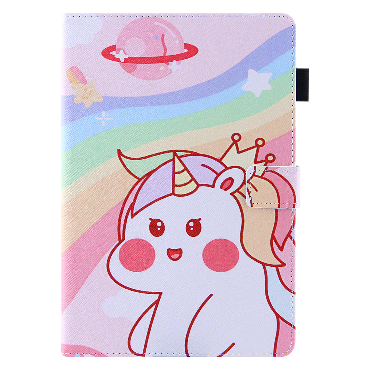 Uniqkart for Amazon Fire Max 11 Pattern Printing PU Leather Tablet Case Cross Texture Card Holder Stand Cover - Horse