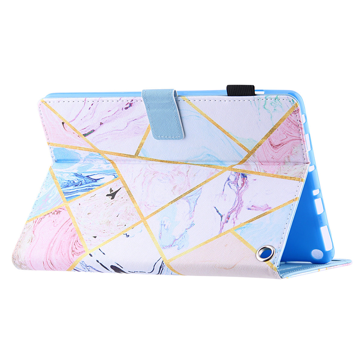Uniqkart for Amazon Fire Max 11 Pattern Printing PU Leather Tablet Case Cross Texture Card Holder Stand Cover - Marble Pattern