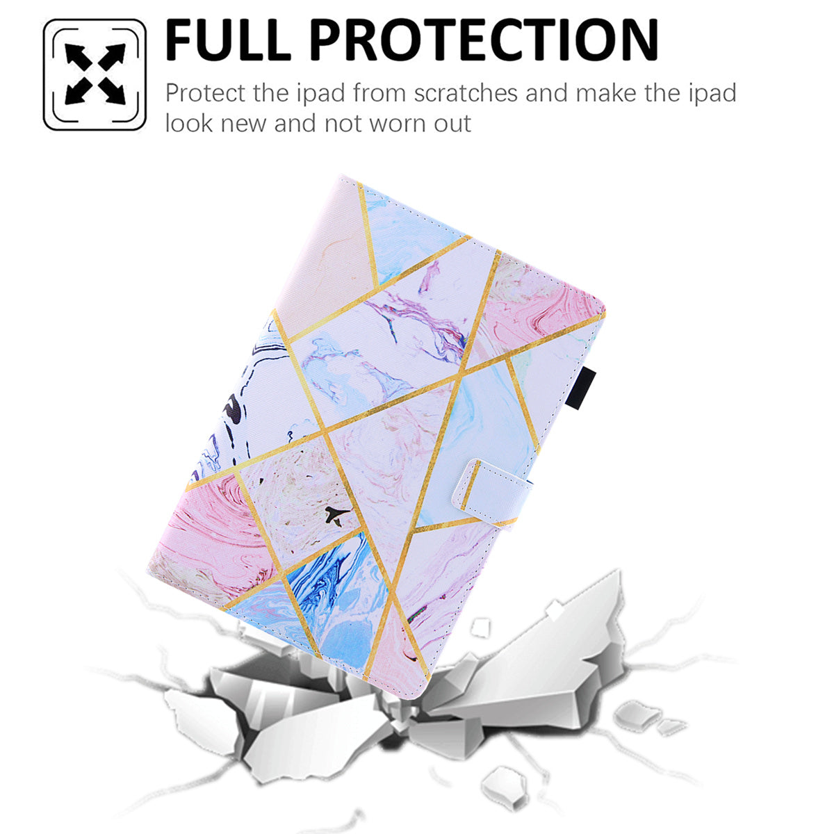 Uniqkart for Amazon Fire Max 11 Pattern Printing PU Leather Tablet Case Cross Texture Card Holder Stand Cover - Marble Pattern