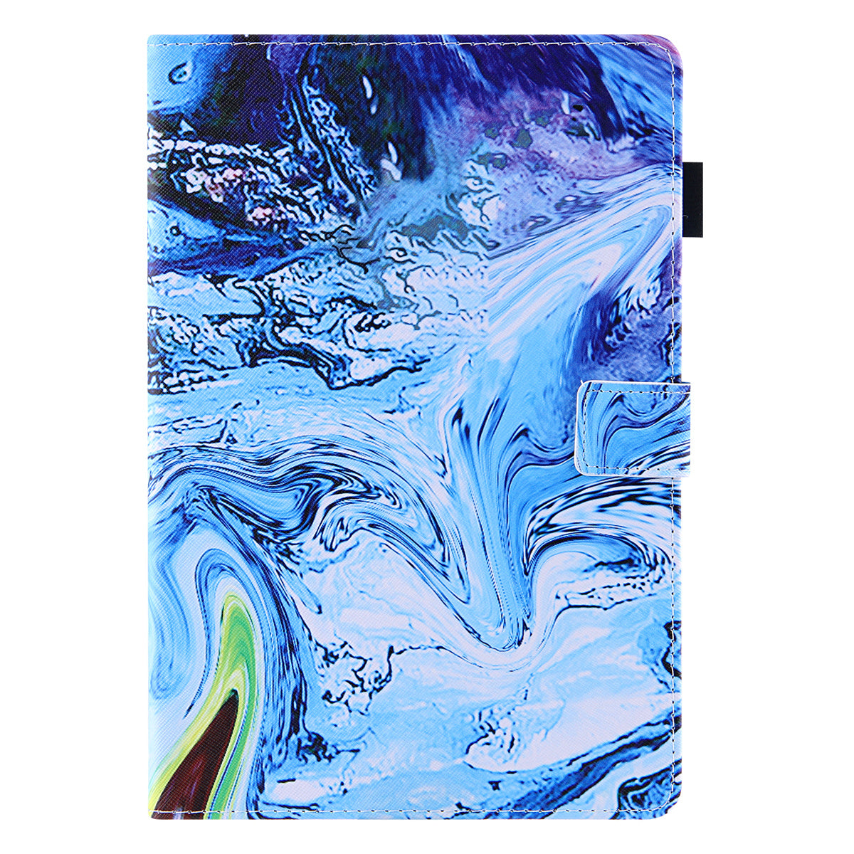 Uniqkart for Amazon Fire Max 11 Pattern Printing PU Leather Tablet Case Cross Texture Card Holder Stand Cover - Blue Wave