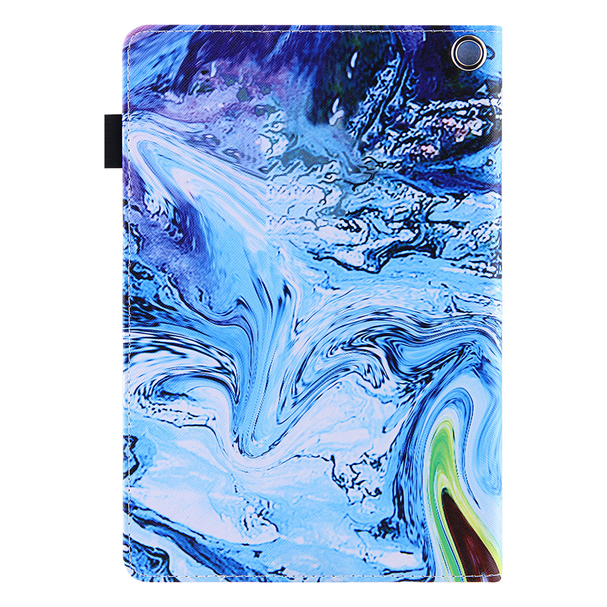 Uniqkart for Amazon Fire Max 11 Pattern Printing PU Leather Tablet Case Cross Texture Card Holder Stand Cover - Blue Wave