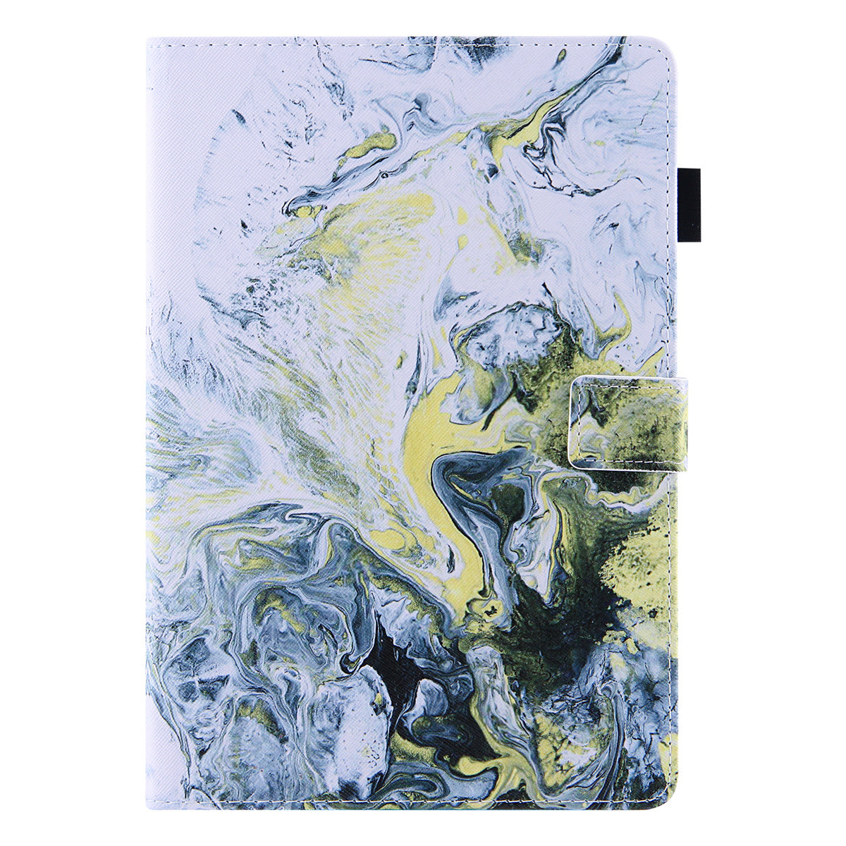 Uniqkart for Amazon Fire Max 11 Pattern Printing PU Leather Tablet Case Cross Texture Card Holder Stand Cover - White Gold Wave