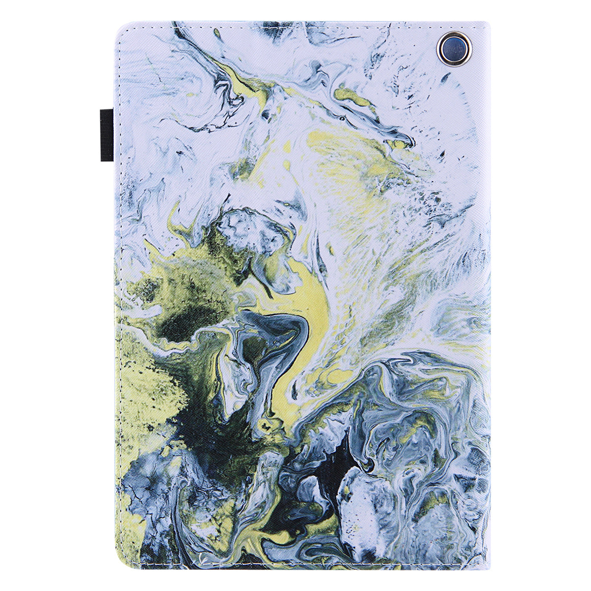 Uniqkart for Amazon Fire Max 11 Pattern Printing PU Leather Tablet Case Cross Texture Card Holder Stand Cover - White Gold Wave