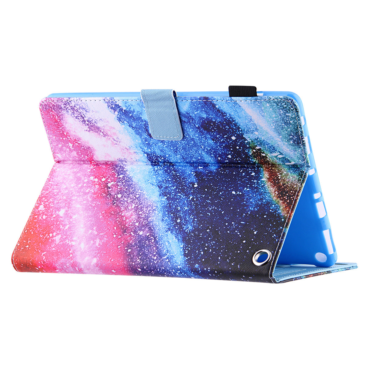 Uniqkart for Amazon Fire Max 11 Pattern Printing PU Leather Tablet Case Cross Texture Card Holder Stand Cover - Colorful Sand