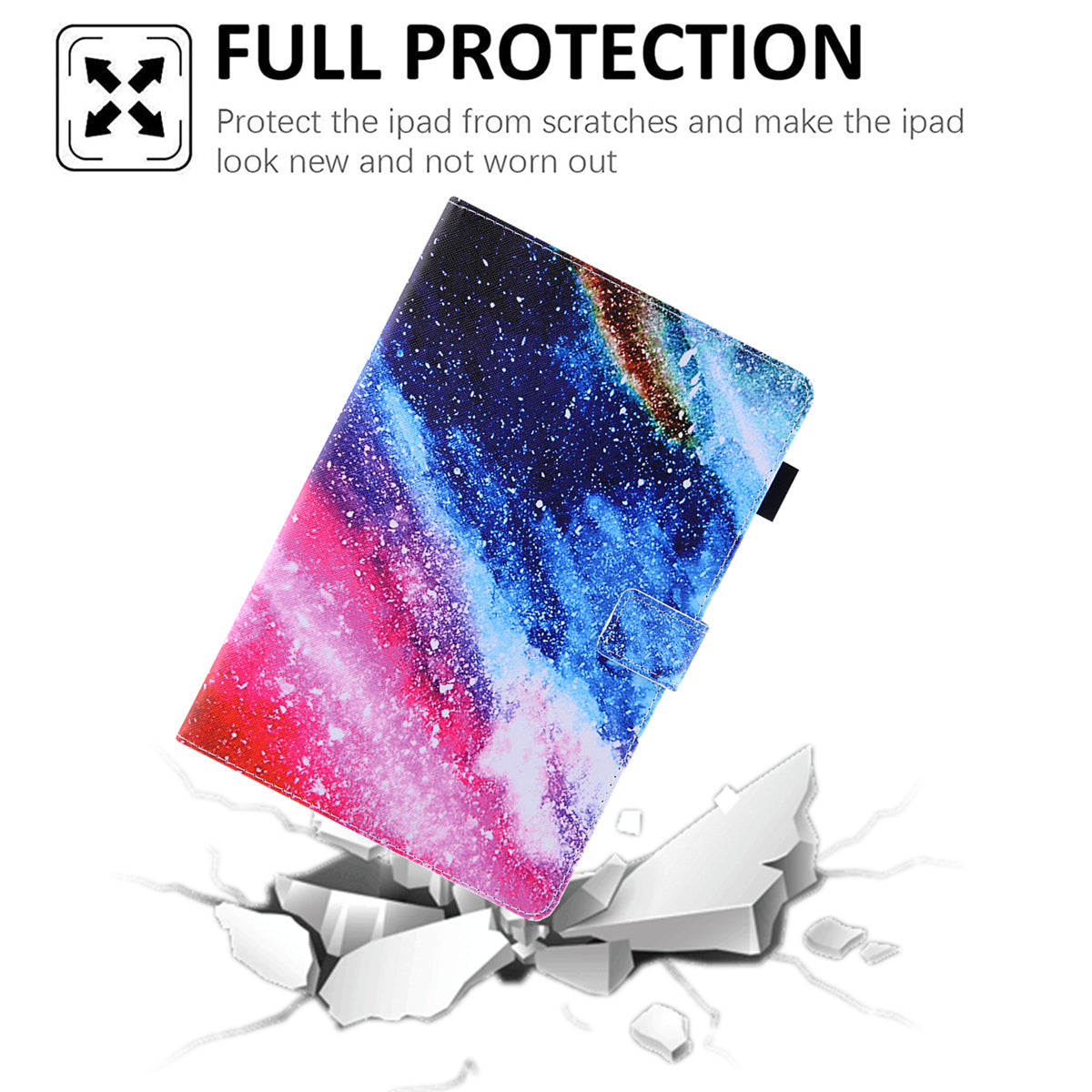 Uniqkart for Amazon Fire Max 11 Pattern Printing PU Leather Tablet Case Cross Texture Card Holder Stand Cover - Colorful Sand