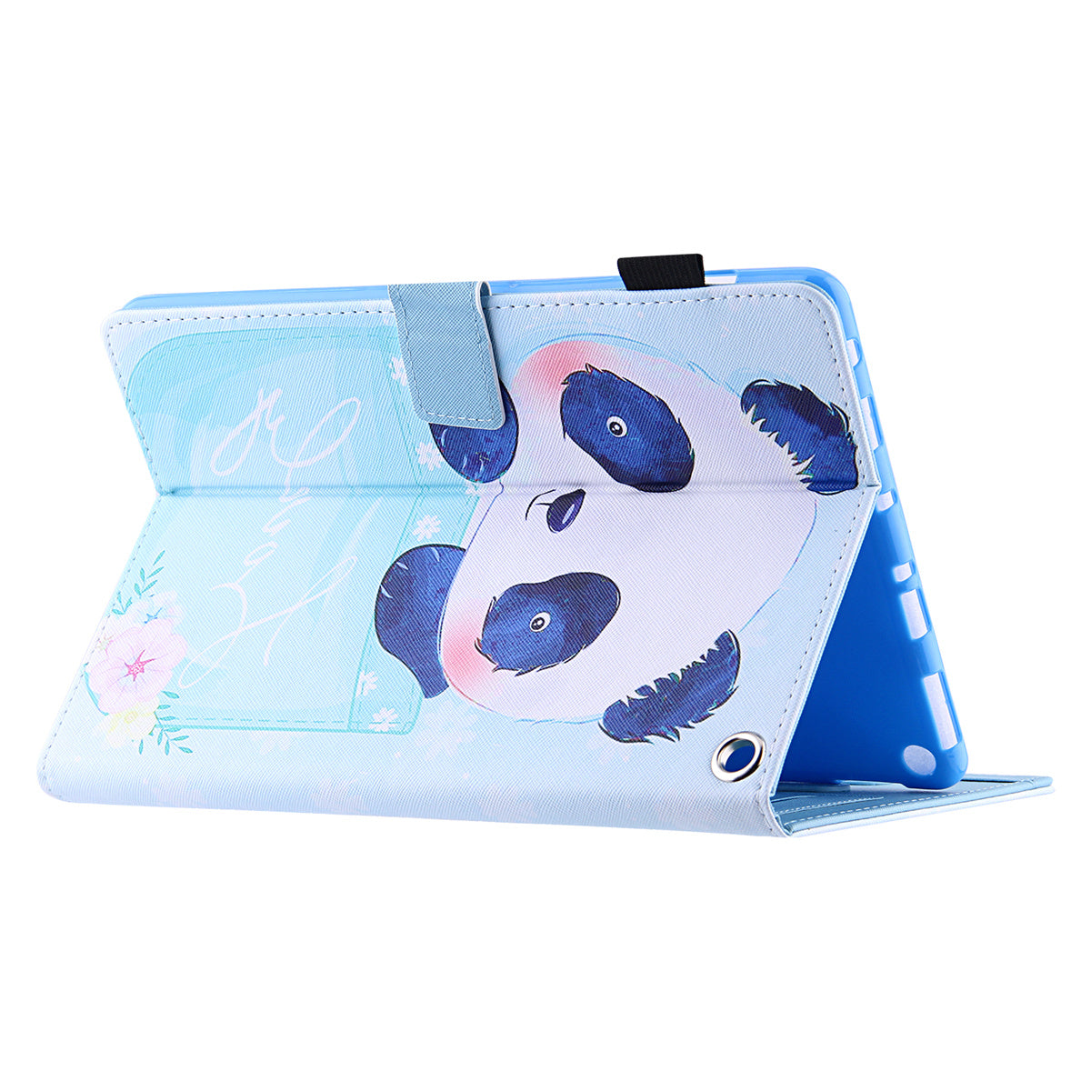 Uniqkart for Amazon Fire Max 11 Pattern Printing PU Leather Tablet Case Cross Texture Card Holder Stand Cover - Cup Panda