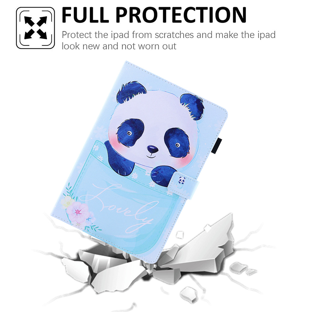 Uniqkart for Amazon Fire Max 11 Pattern Printing PU Leather Tablet Case Cross Texture Card Holder Stand Cover - Cup Panda