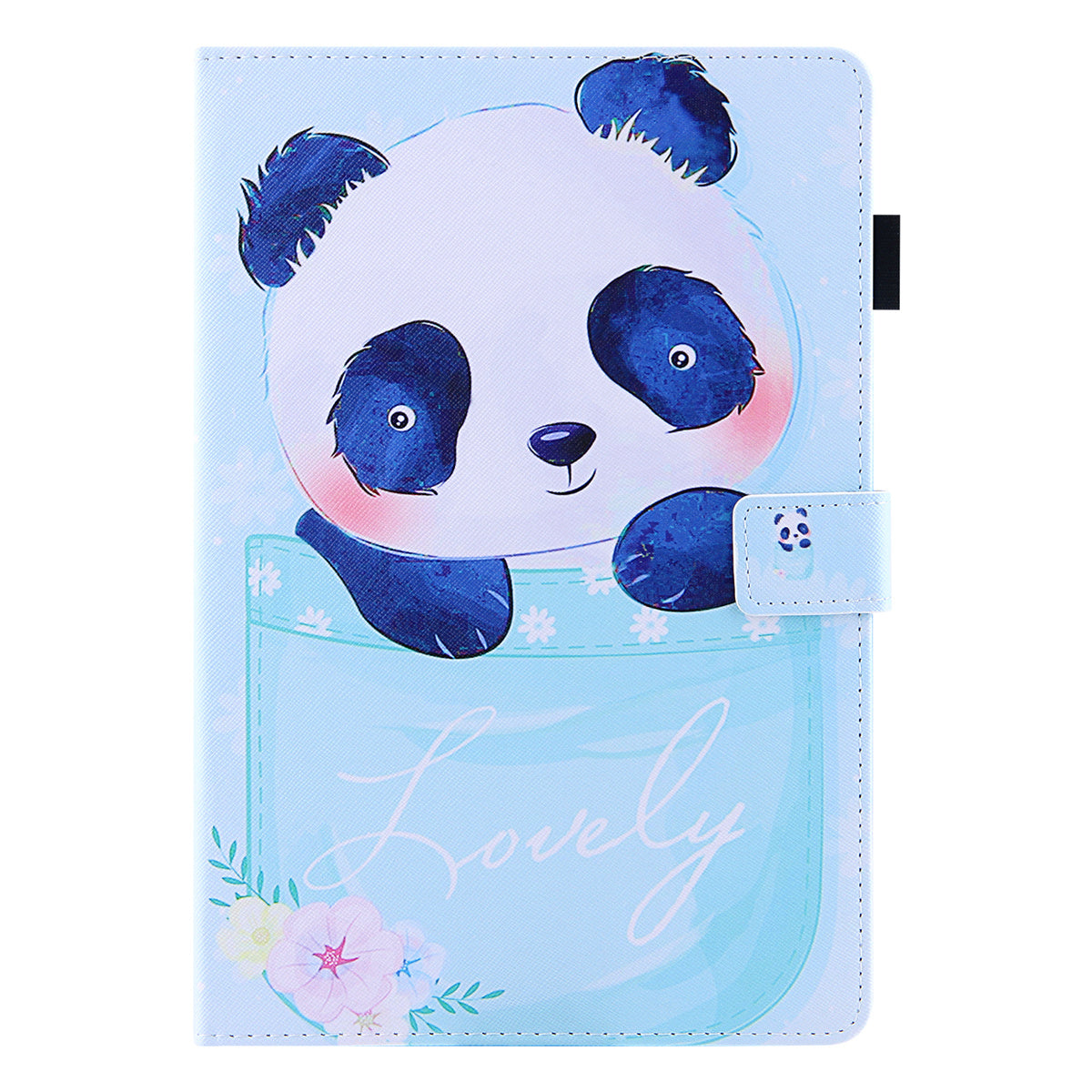 Uniqkart for Amazon Fire Max 11 Pattern Printing PU Leather Tablet Case Cross Texture Card Holder Stand Cover - Cup Panda