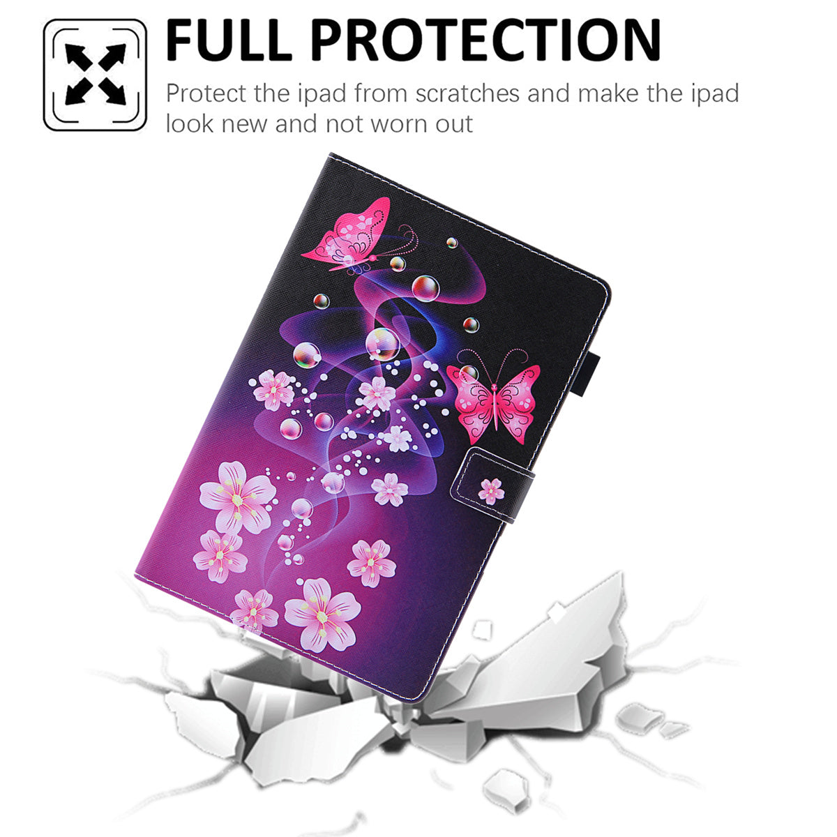 Uniqkart for Amazon Fire Max 11 Pattern Printing PU Leather Tablet Case Cross Texture Card Holder Stand Cover - Pink Butterflies
