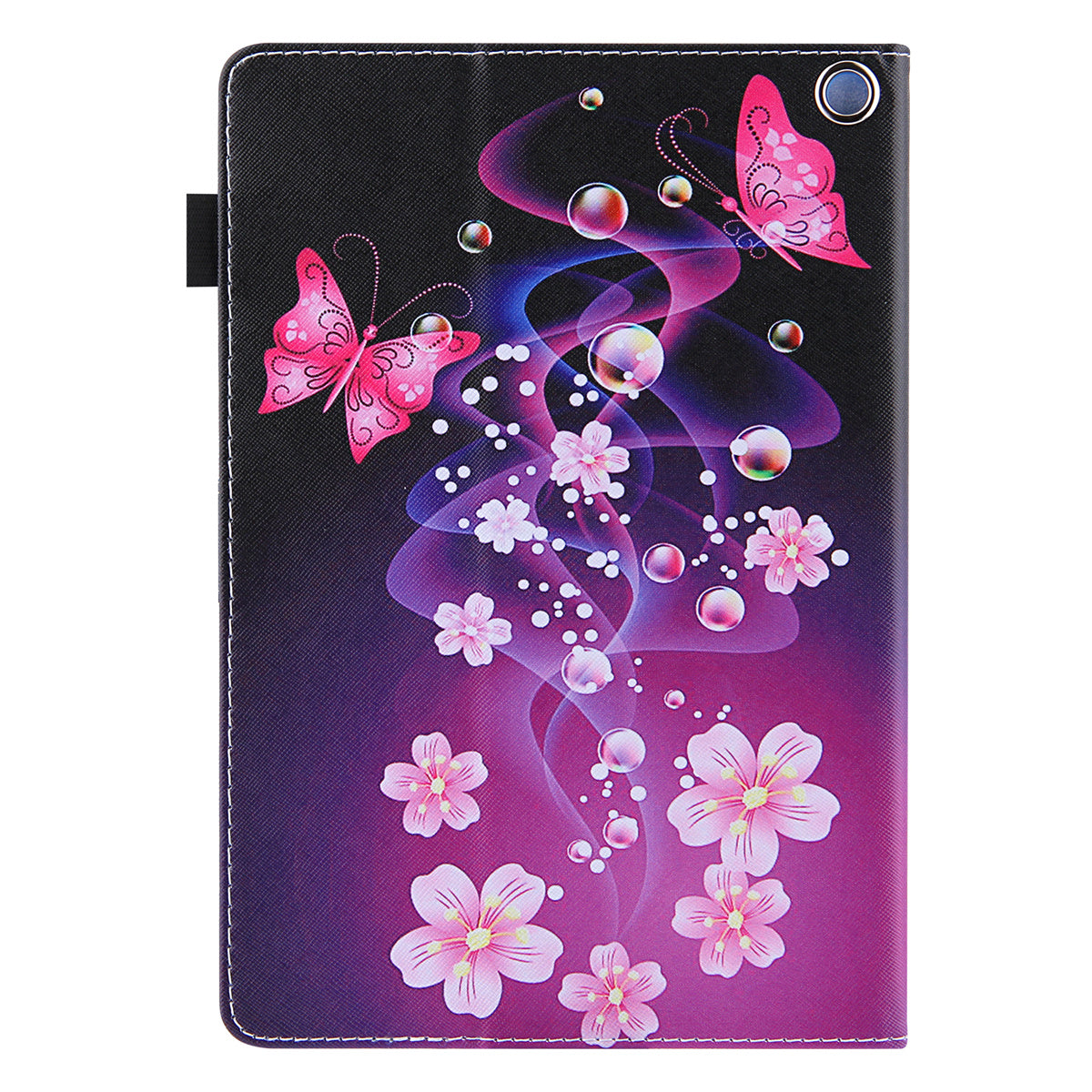 Uniqkart for Amazon Fire Max 11 Pattern Printing PU Leather Tablet Case Cross Texture Card Holder Stand Cover - Pink Butterflies