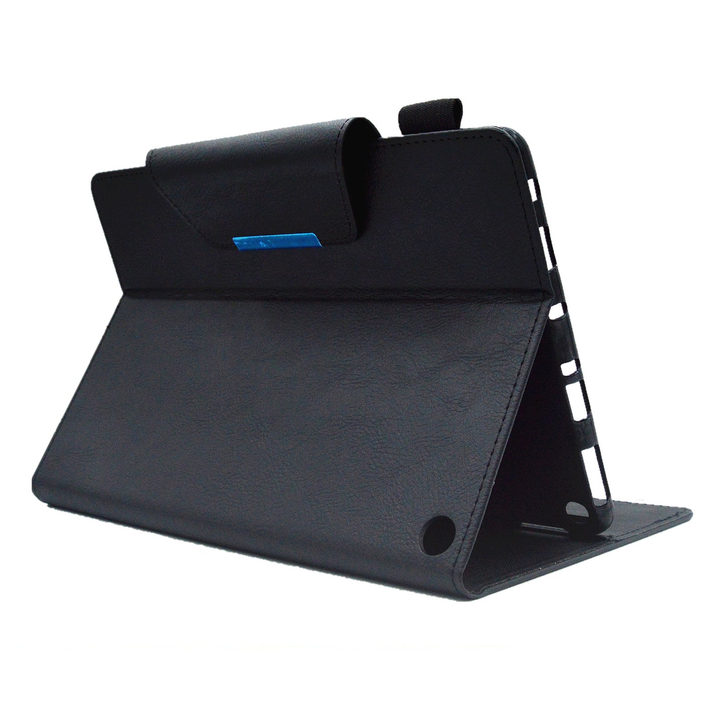 Tablet Case for Amazon Fire Max 11 , Card Holder Cowhide Texture PU Leather Stand Cover - Black