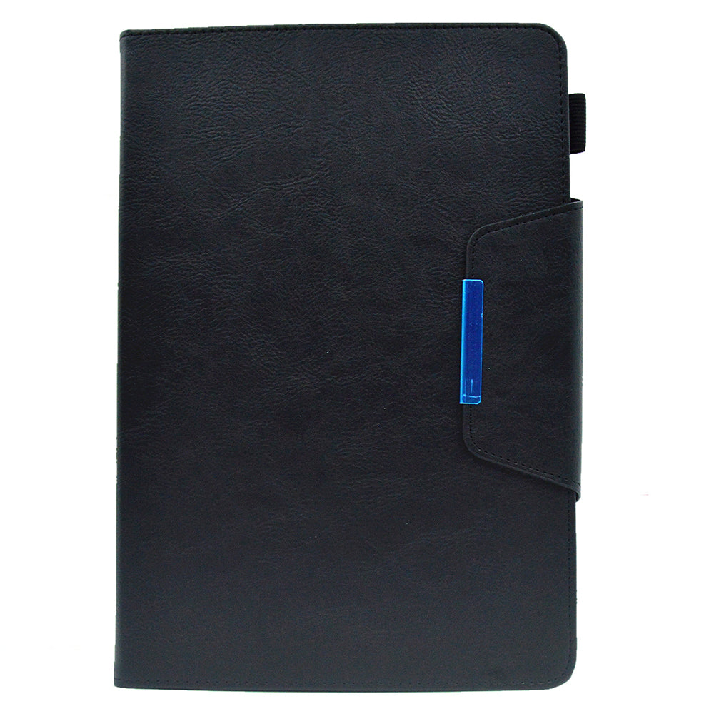 Tablet Case for Amazon Fire Max 11 , Card Holder Cowhide Texture PU Leather Stand Cover - Black