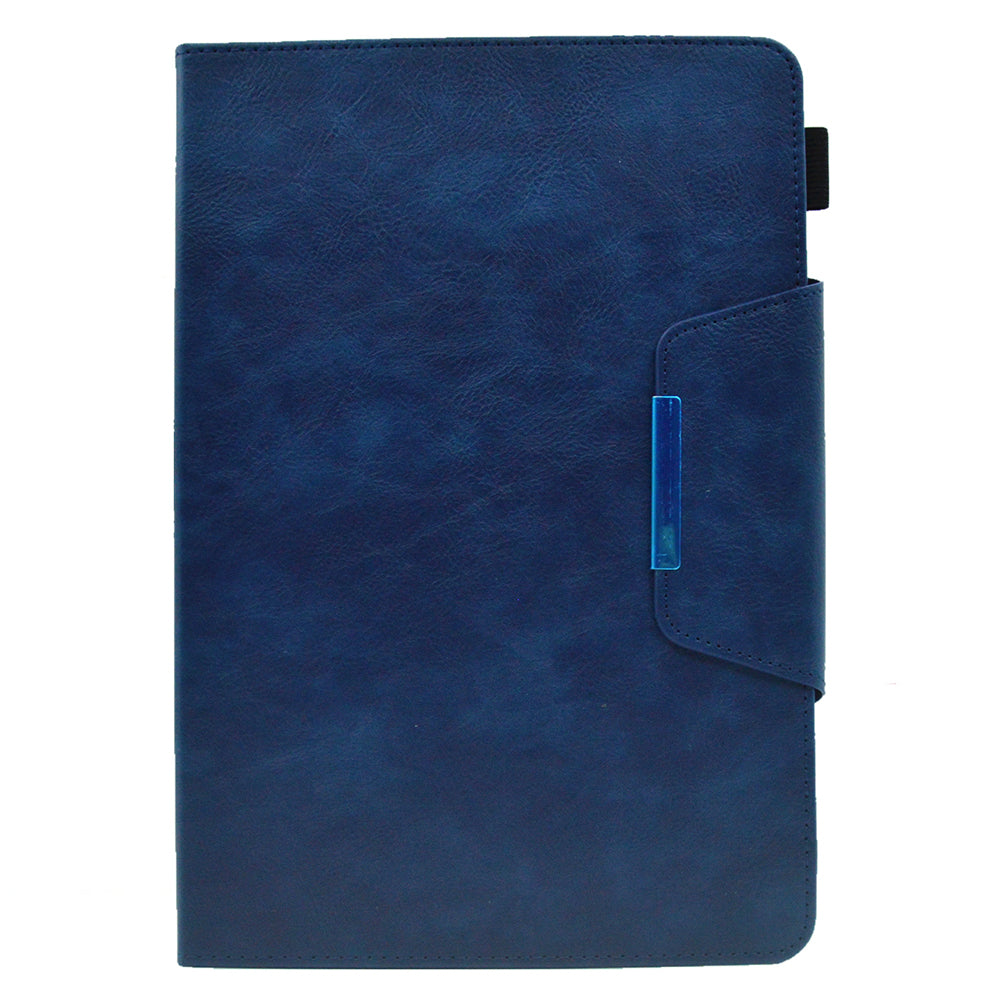 Tablet Case for Amazon Fire Max 11 , Card Holder Cowhide Texture PU Leather Stand Cover - Blue