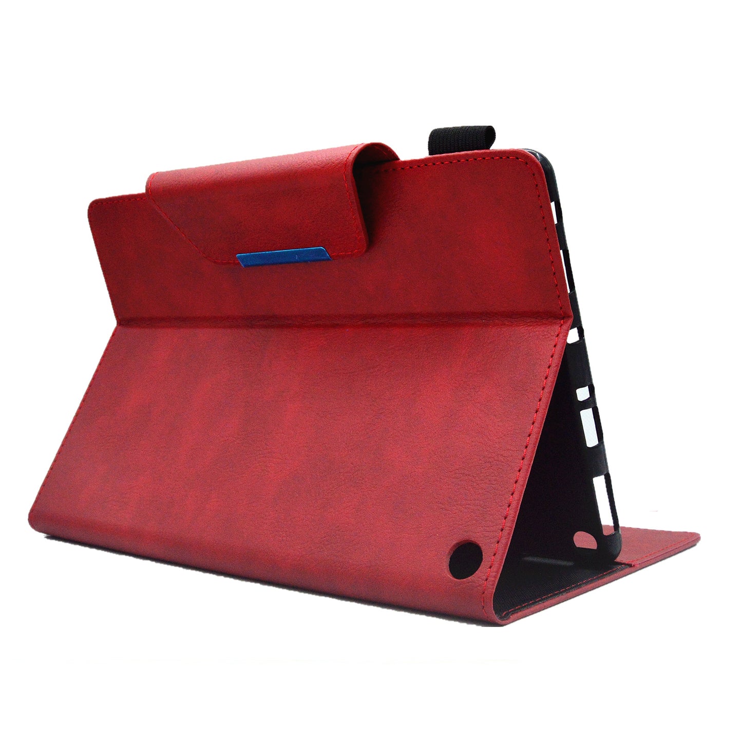 Tablet Case for Amazon Fire Max 11 , Card Holder Cowhide Texture PU Leather Stand Cover - Red