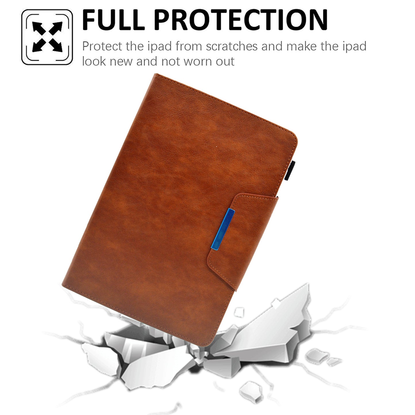 Tablet Case for Amazon Fire Max 11 , Card Holder Cowhide Texture PU Leather Stand Cover - Brown