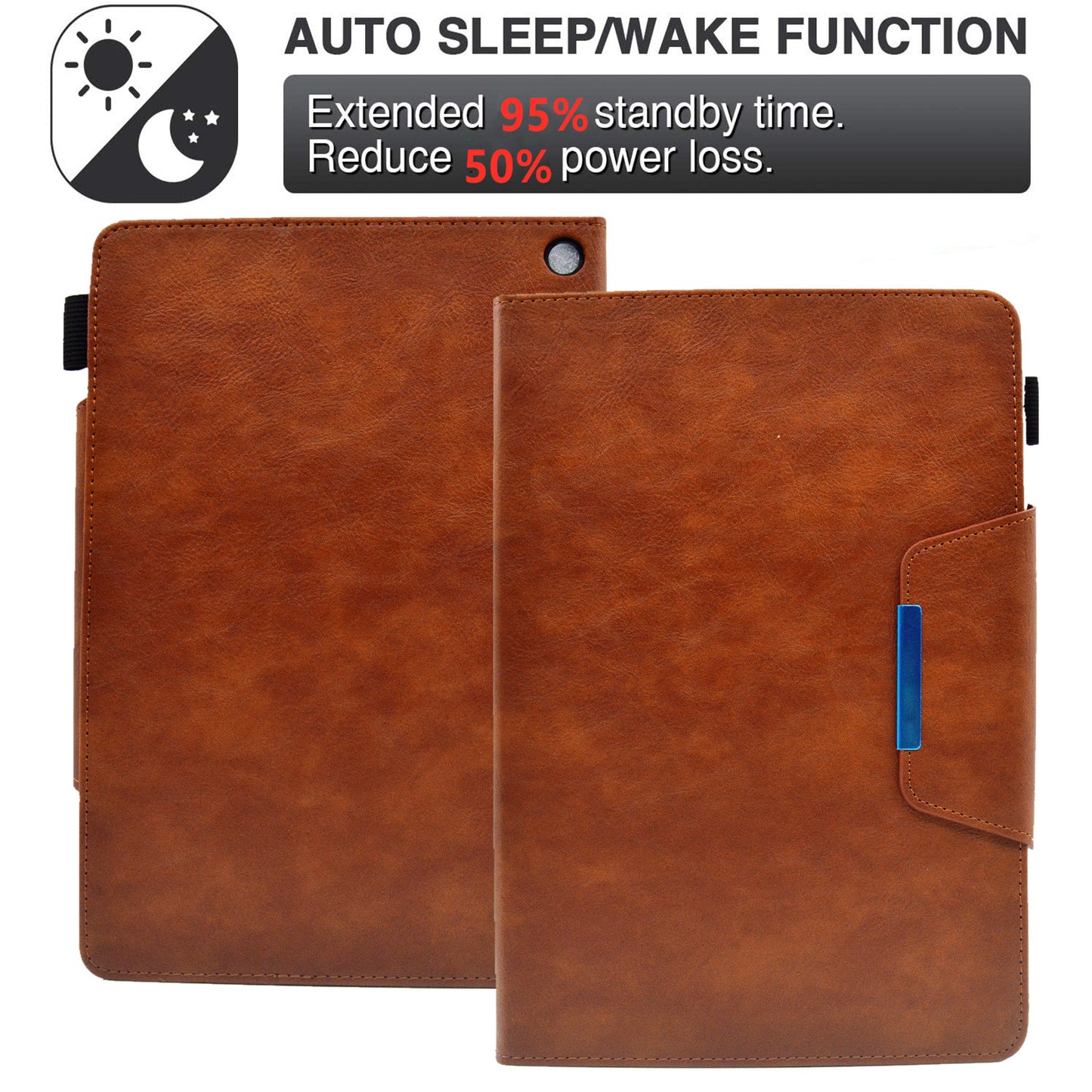 Tablet Case for Amazon Fire Max 11 , Card Holder Cowhide Texture PU Leather Stand Cover - Brown