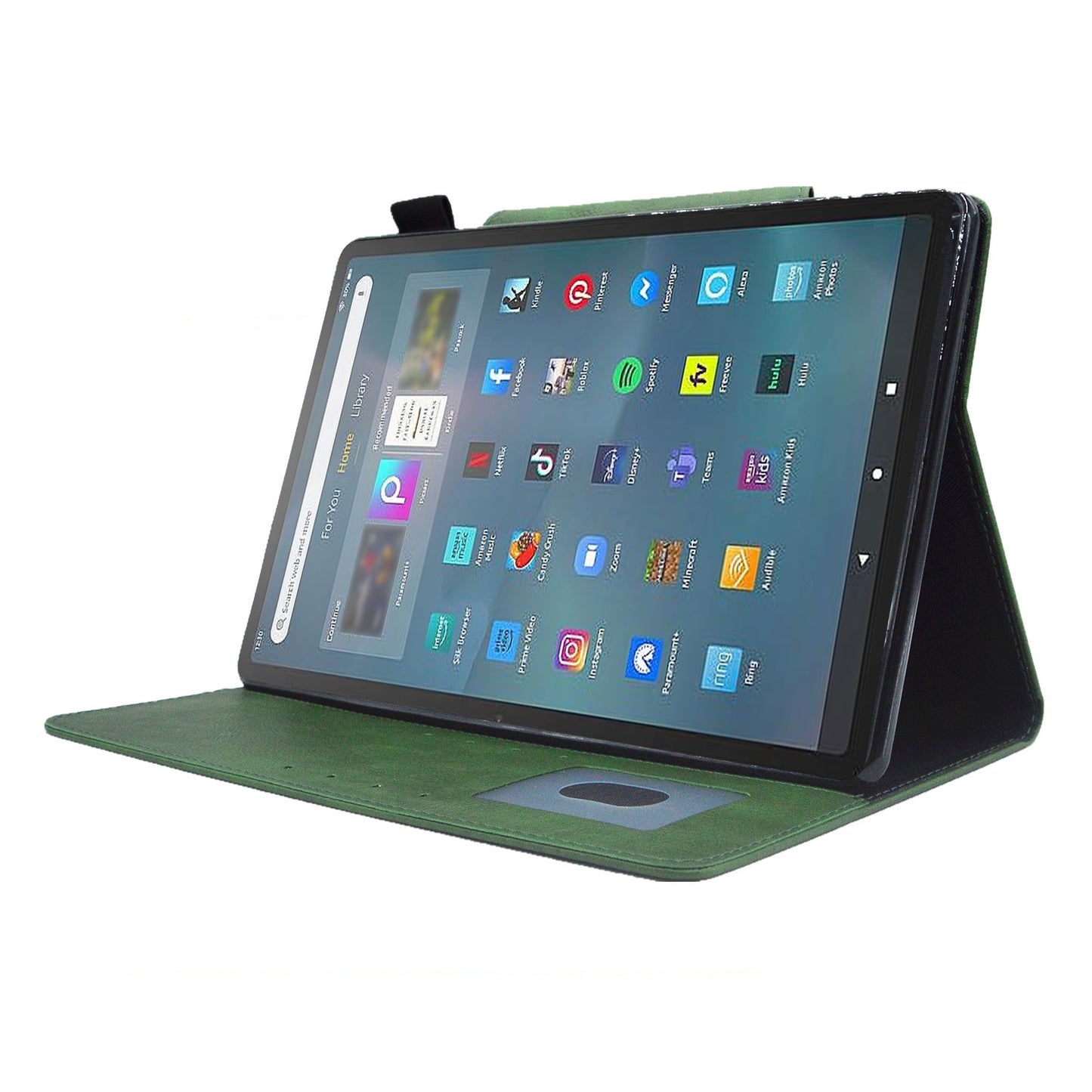 Tablet Case for Amazon Fire Max 11 , Card Holder Cowhide Texture PU Leather Stand Cover - Green