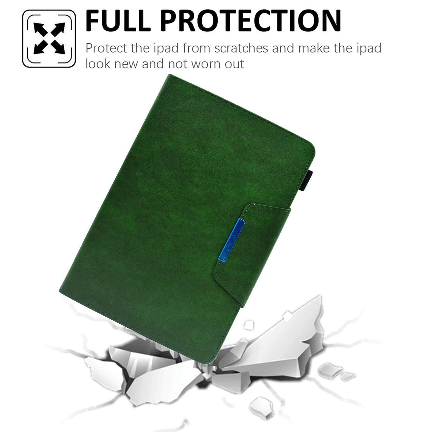 Tablet Case for Amazon Fire Max 11 , Card Holder Cowhide Texture PU Leather Stand Cover - Green