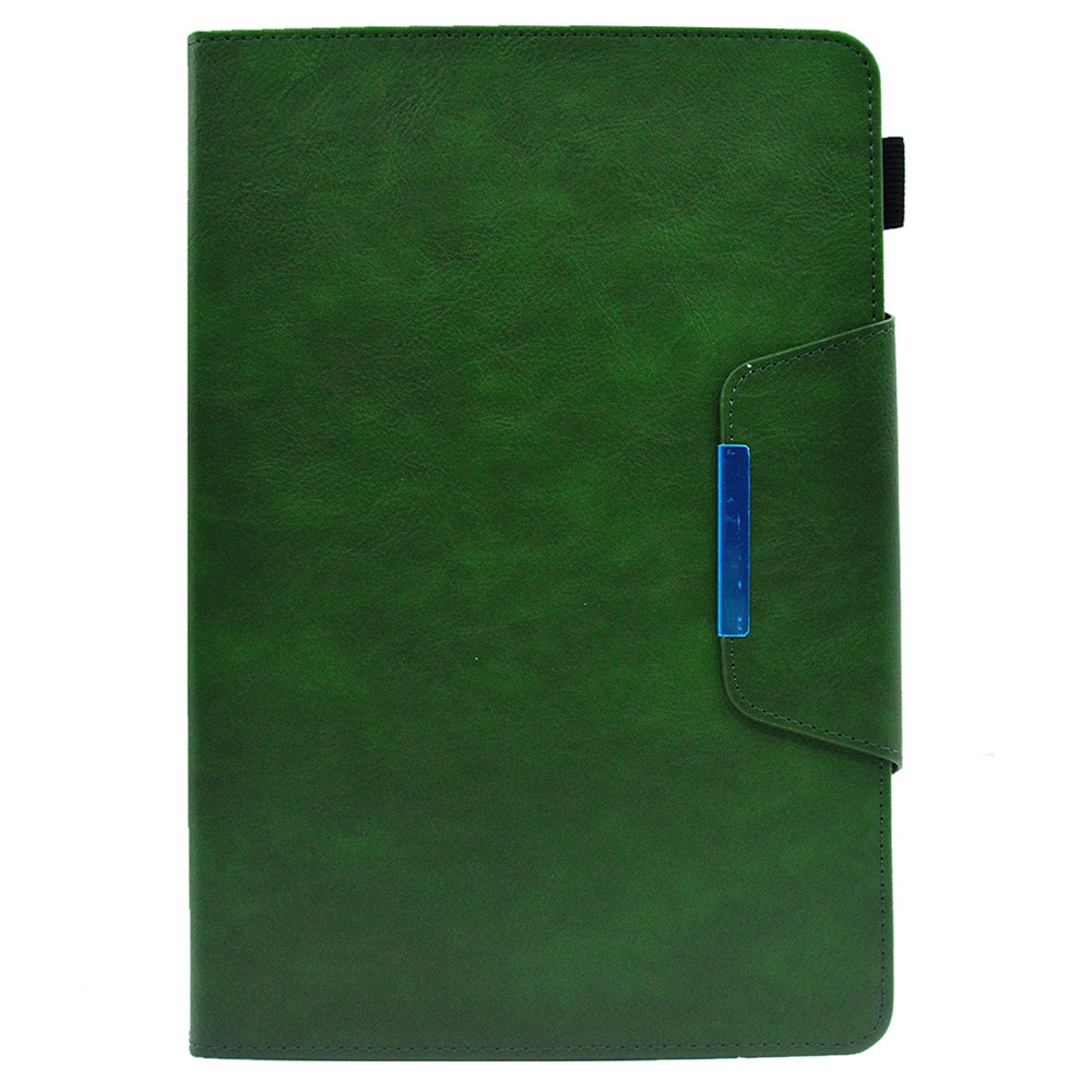 Tablet Case for Amazon Fire Max 11 , Card Holder Cowhide Texture PU Leather Stand Cover - Green