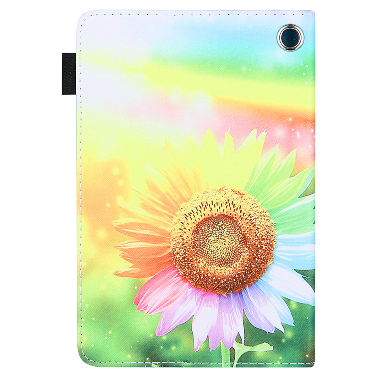 Uniqkart for Amazon Fire Max 11 Stand Tablet Leather Case Cross Texture Card Holder Pattern Printing Cover - Sunflower
