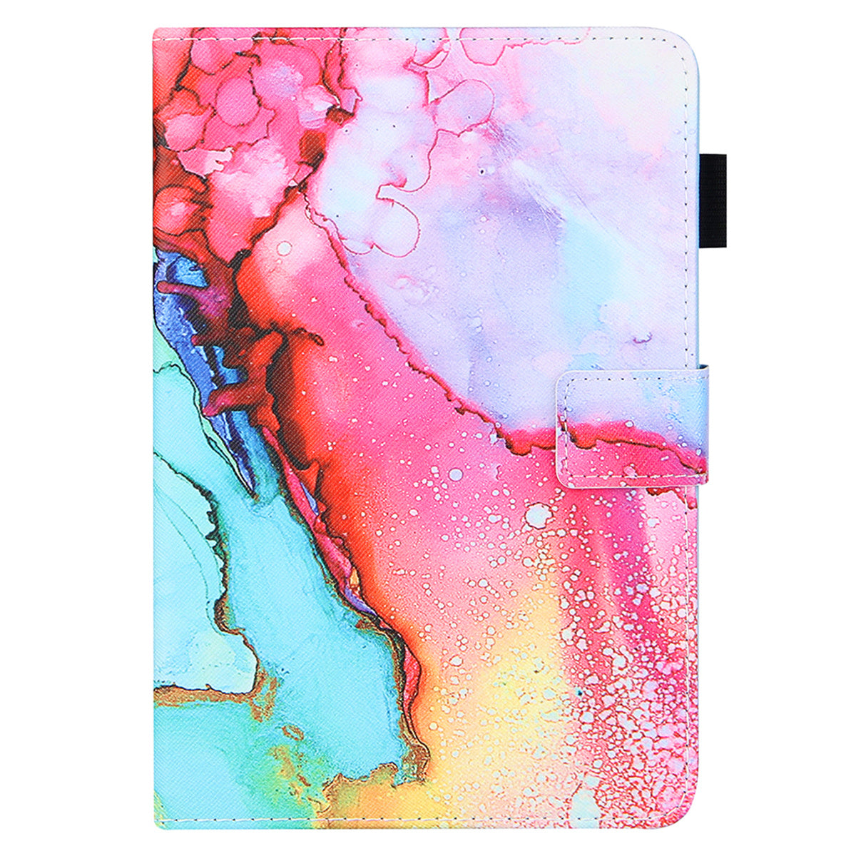 Uniqkart for Amazon Fire Max 11 Stand Tablet Leather Case Cross Texture Card Holder Pattern Printing Cover - Colorful Painting