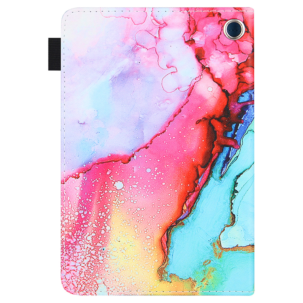 Uniqkart for Amazon Fire Max 11 Stand Tablet Leather Case Cross Texture Card Holder Pattern Printing Cover - Colorful Painting