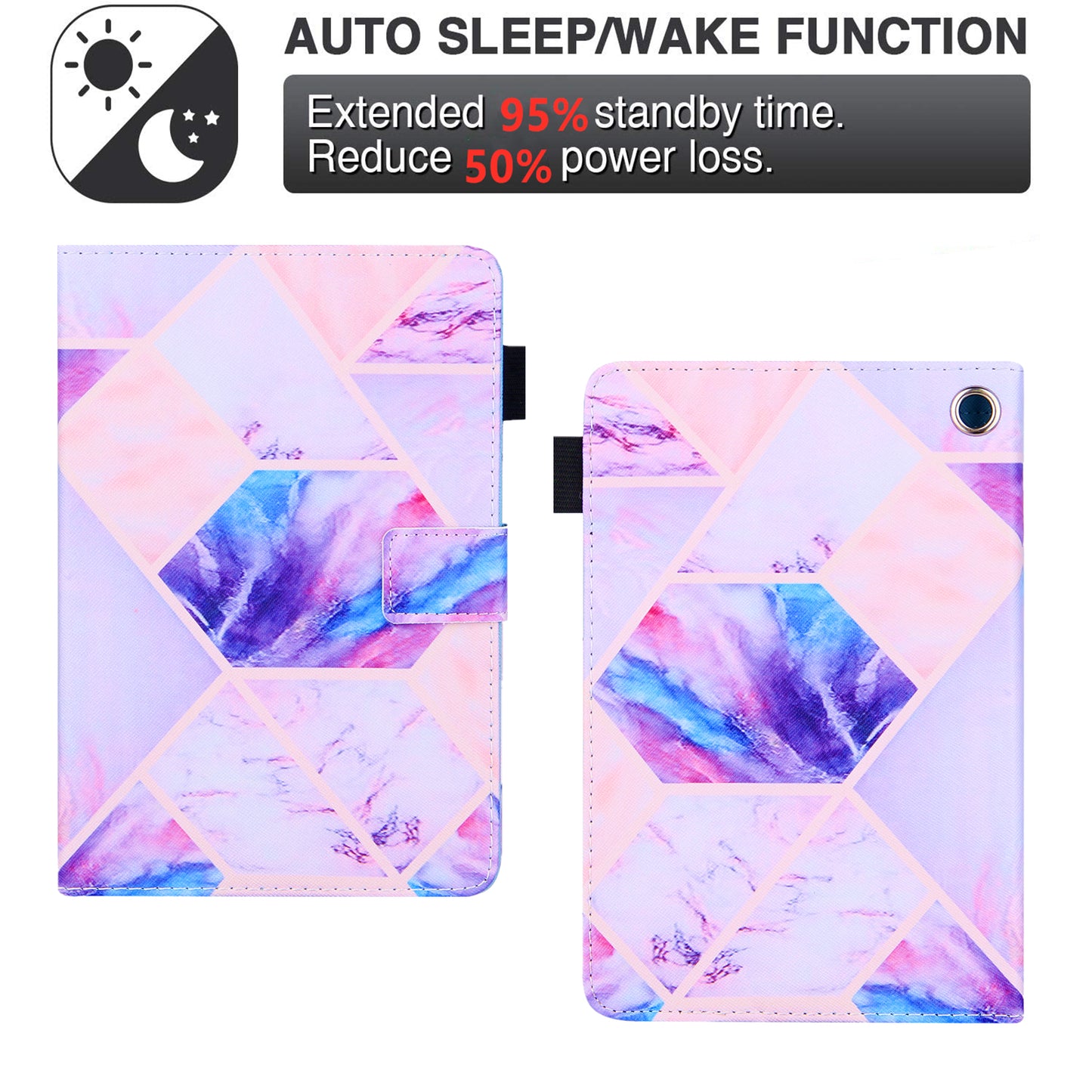 Uniqkart for Amazon Fire Max 11 Stand Tablet Leather Case Cross Texture Card Holder Pattern Printing Cover - Colorful Splicing