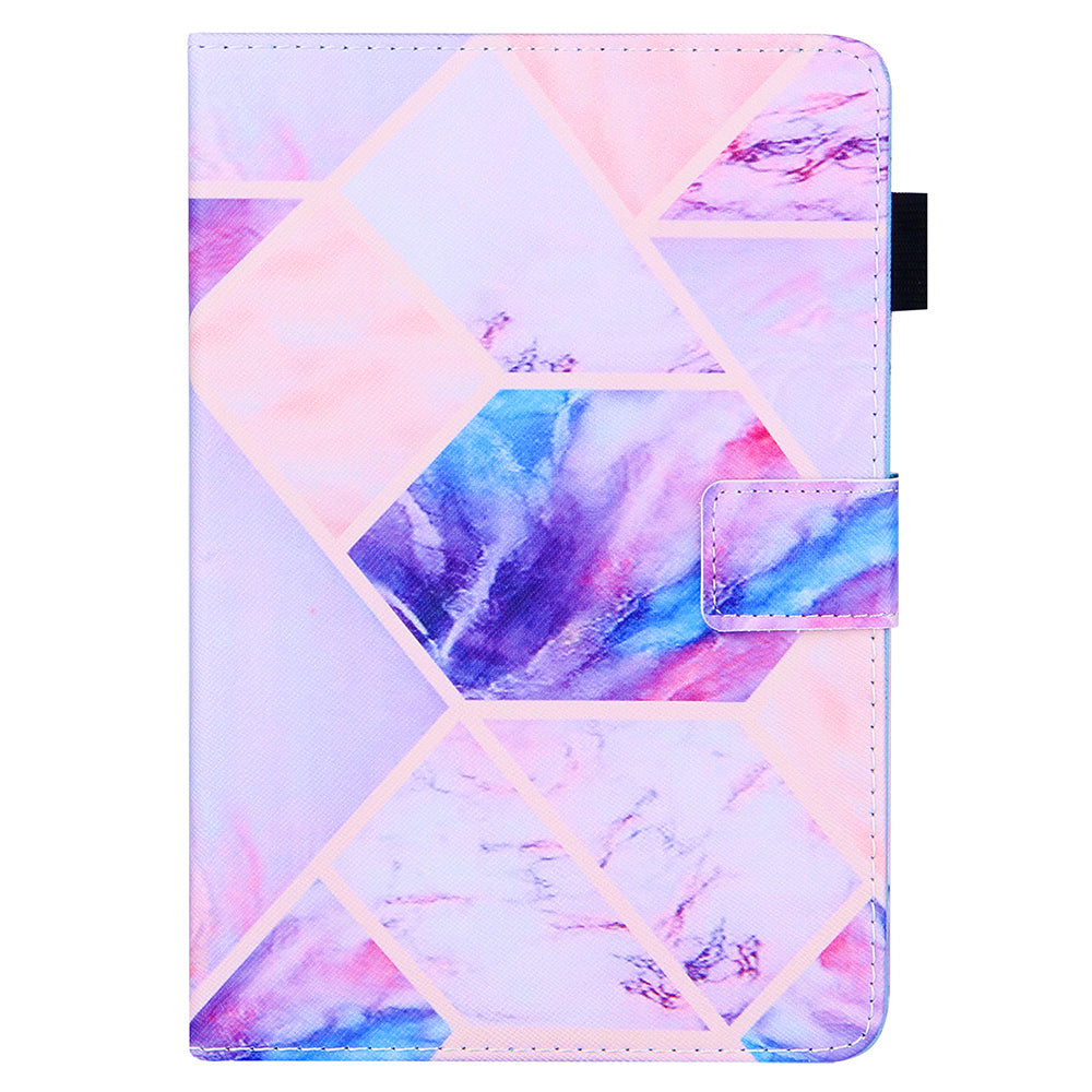 Uniqkart for Amazon Fire Max 11 Stand Tablet Leather Case Cross Texture Card Holder Pattern Printing Cover - Colorful Splicing