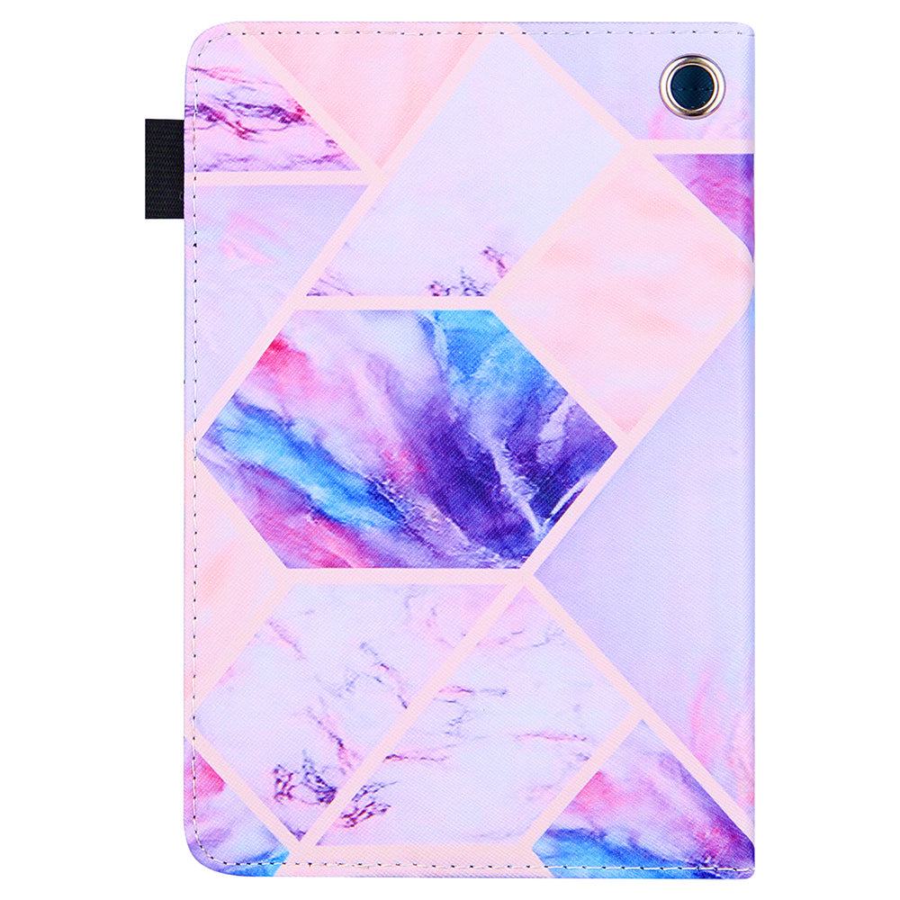 Uniqkart for Amazon Fire Max 11 Stand Tablet Leather Case Cross Texture Card Holder Pattern Printing Cover - Colorful Splicing