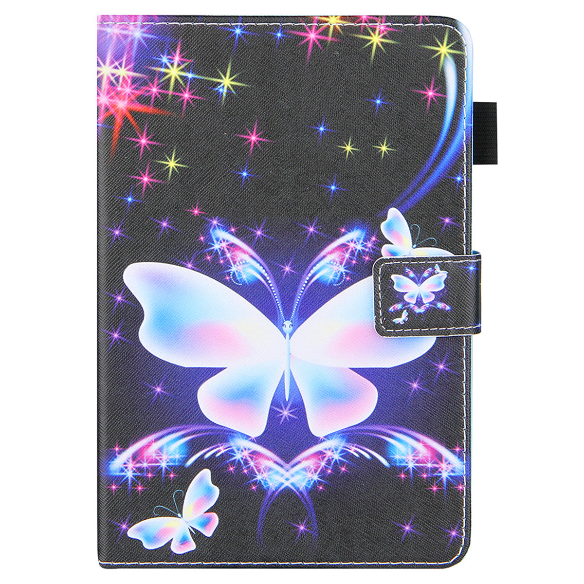 Uniqkart for Amazon Fire Max 11 Stand Tablet Leather Case Cross Texture Card Holder Pattern Printing Cover - Big Butterfly
