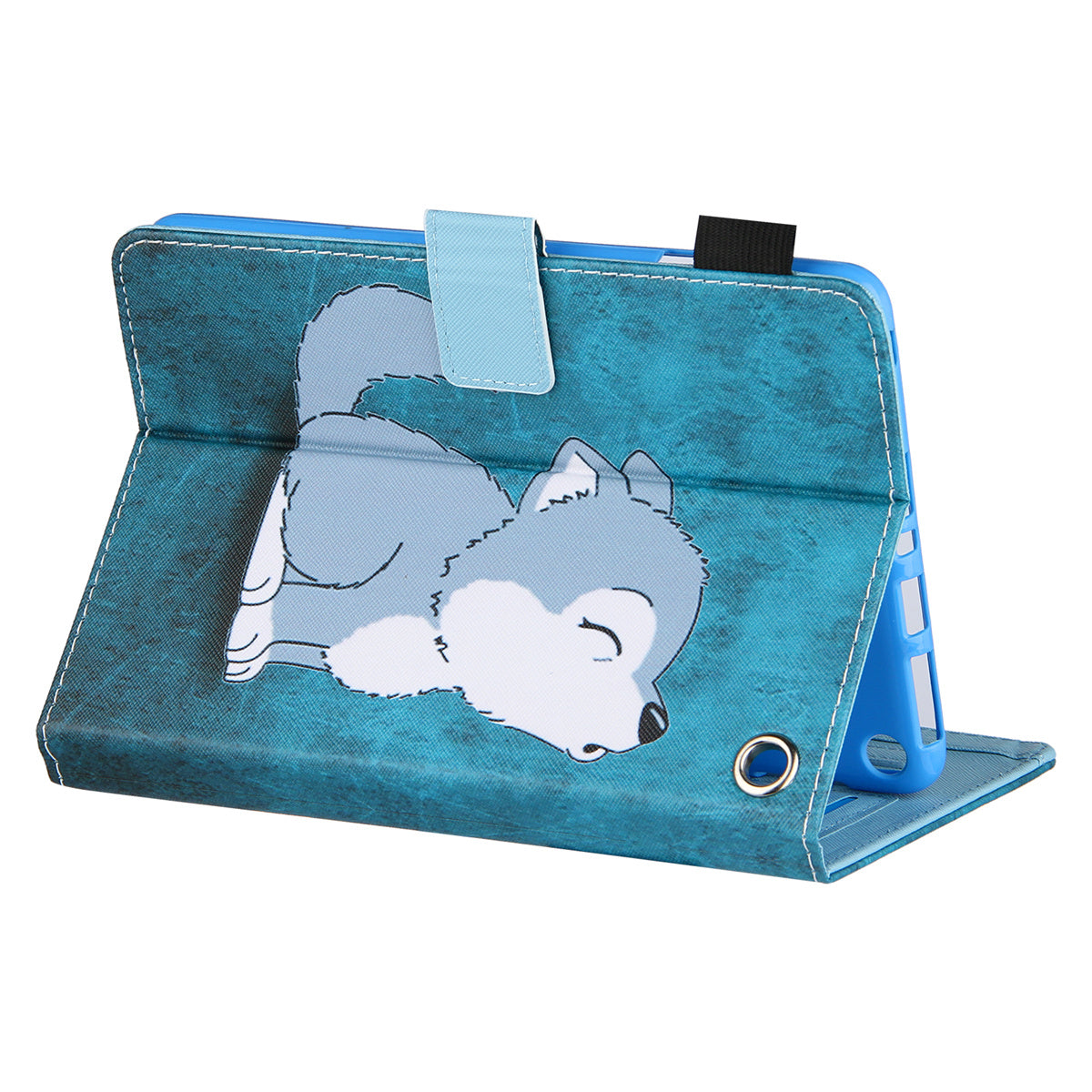 Uniqkart for Amazon Fire Max 11 Stand Tablet Leather Case Cross Texture Card Holder Pattern Printing Cover - Cute Fox