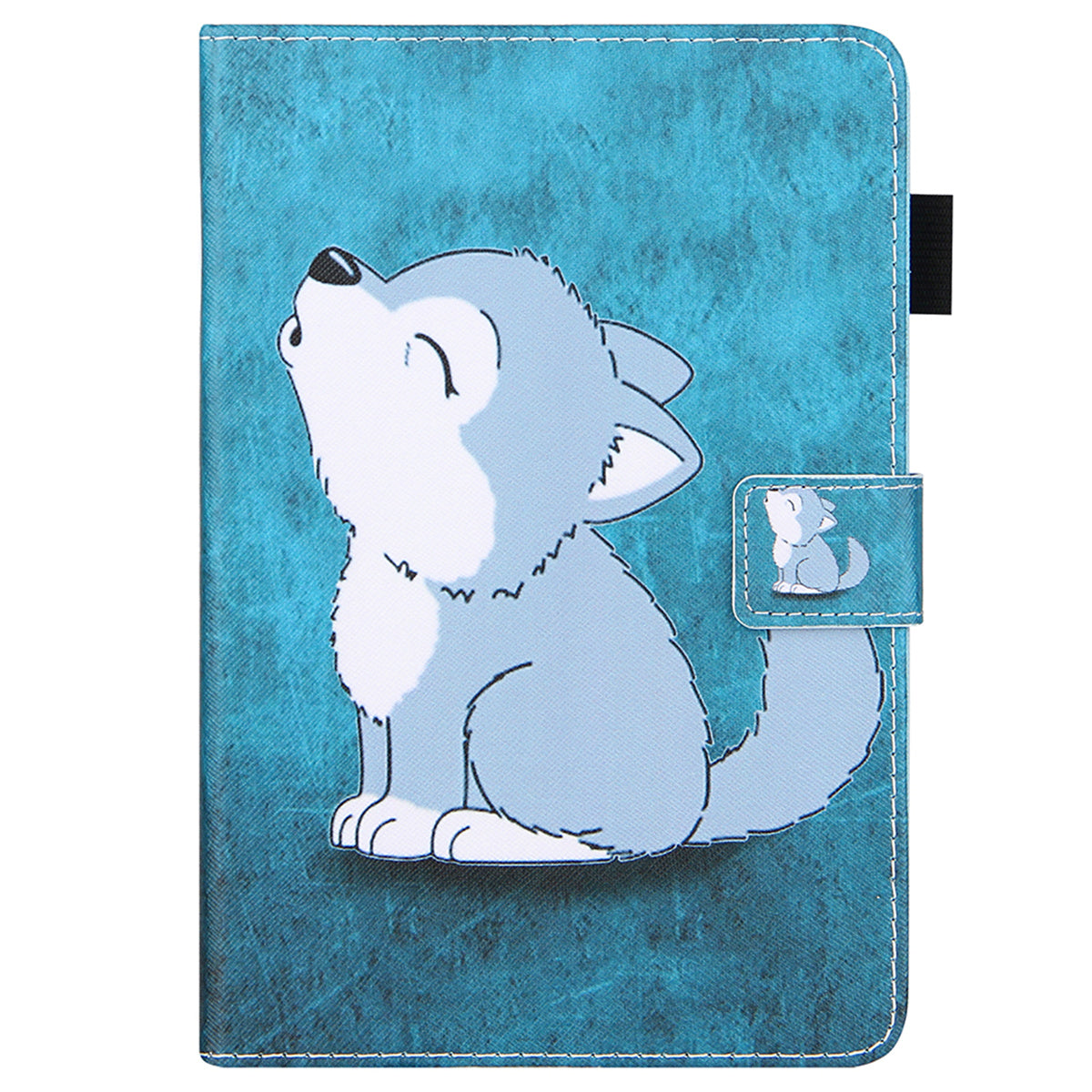 Uniqkart for Amazon Fire Max 11 Stand Tablet Leather Case Cross Texture Card Holder Pattern Printing Cover - Cute Fox