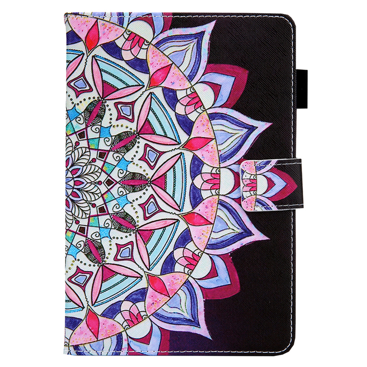 Uniqkart for Amazon Fire Max 11 Stand Tablet Leather Case Cross Texture Card Holder Pattern Printing Cover - Mandala Flower