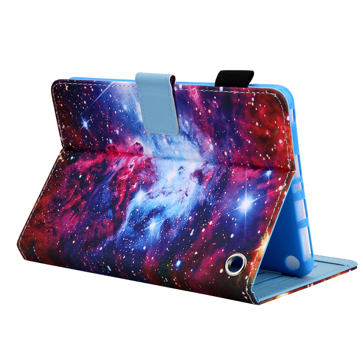 Uniqkart for Amazon Fire Max 11 Stand Tablet Leather Case Cross Texture Card Holder Pattern Printing Cover - Starry Sky