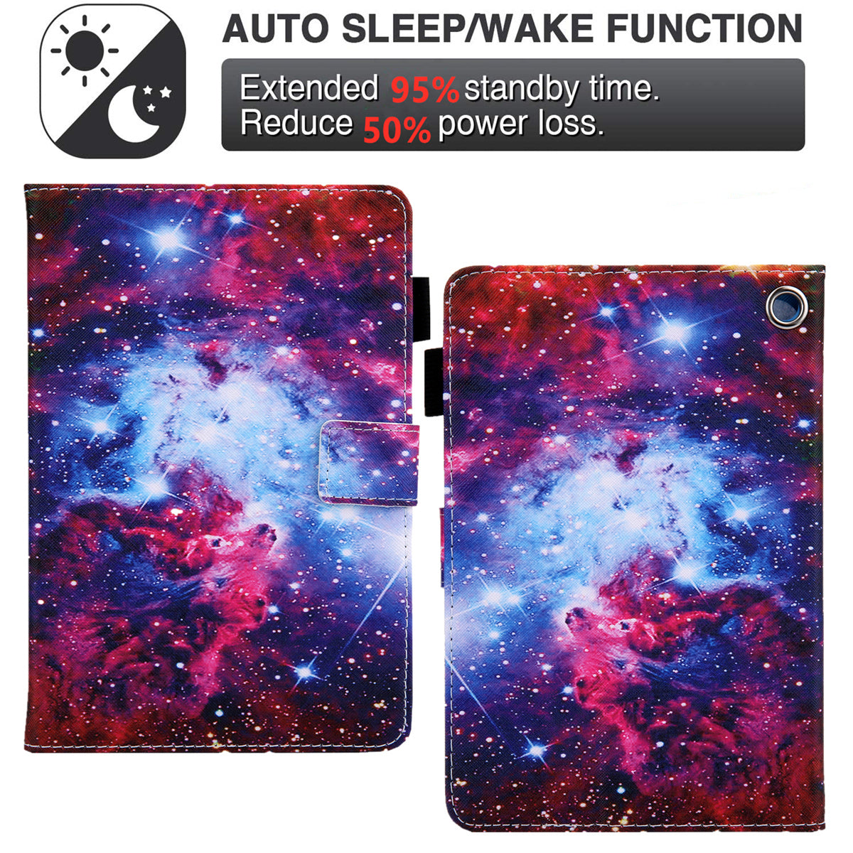 Uniqkart for Amazon Fire Max 11 Stand Tablet Leather Case Cross Texture Card Holder Pattern Printing Cover - Starry Sky