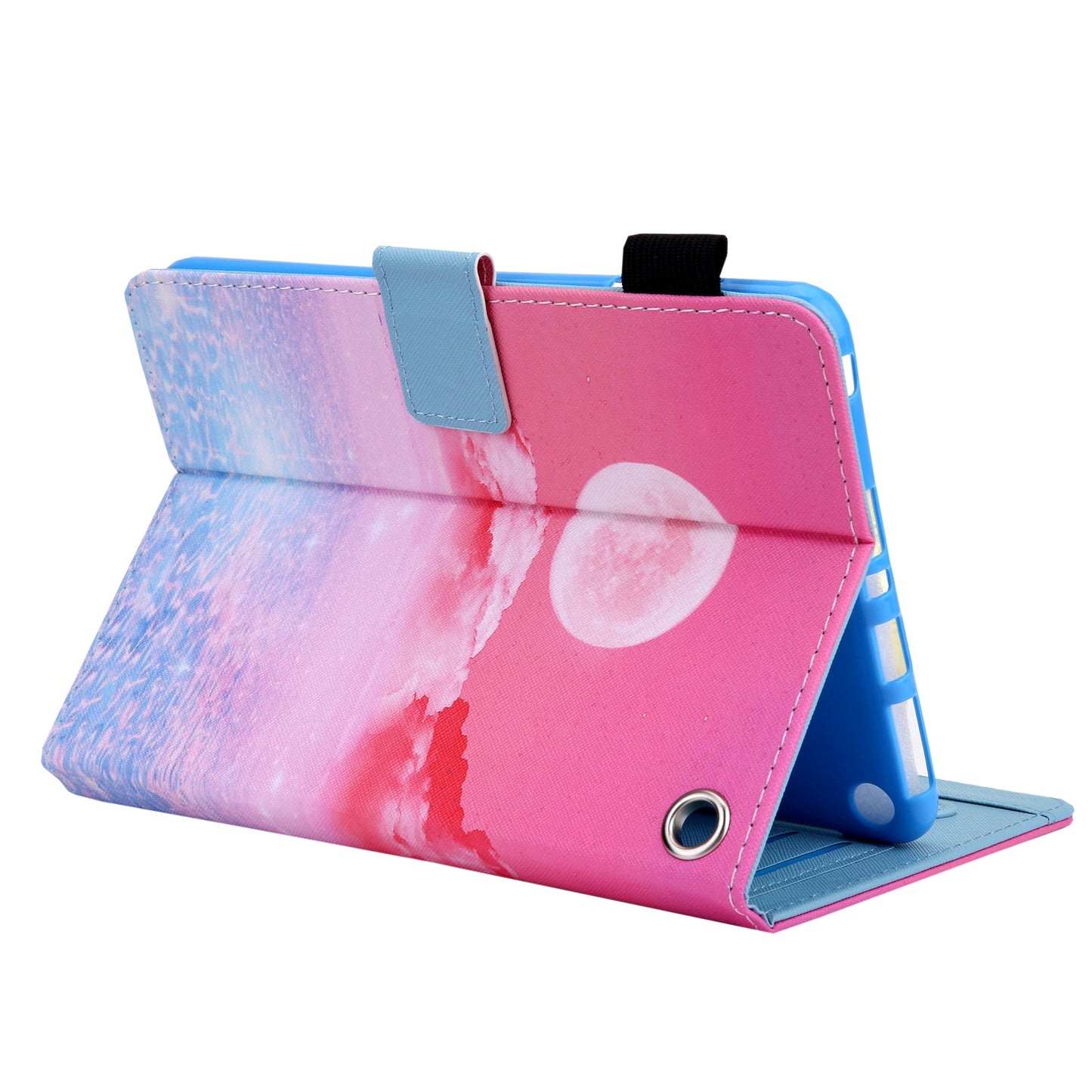 Uniqkart for Amazon Fire Max 11 Stand Tablet Leather Case Cross Texture Card Holder Pattern Printing Cover - Sunrise