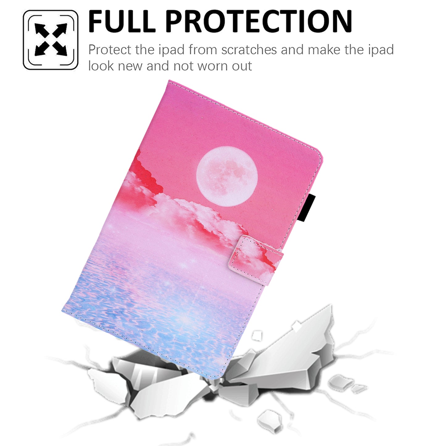 Uniqkart for Amazon Fire Max 11 Stand Tablet Leather Case Cross Texture Card Holder Pattern Printing Cover - Sunrise