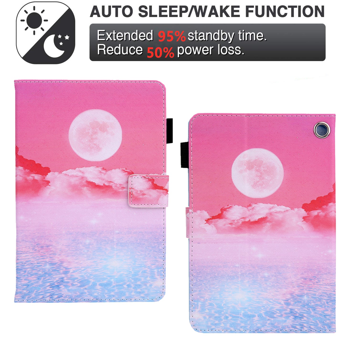 Uniqkart for Amazon Fire Max 11 Stand Tablet Leather Case Cross Texture Card Holder Pattern Printing Cover - Sunrise