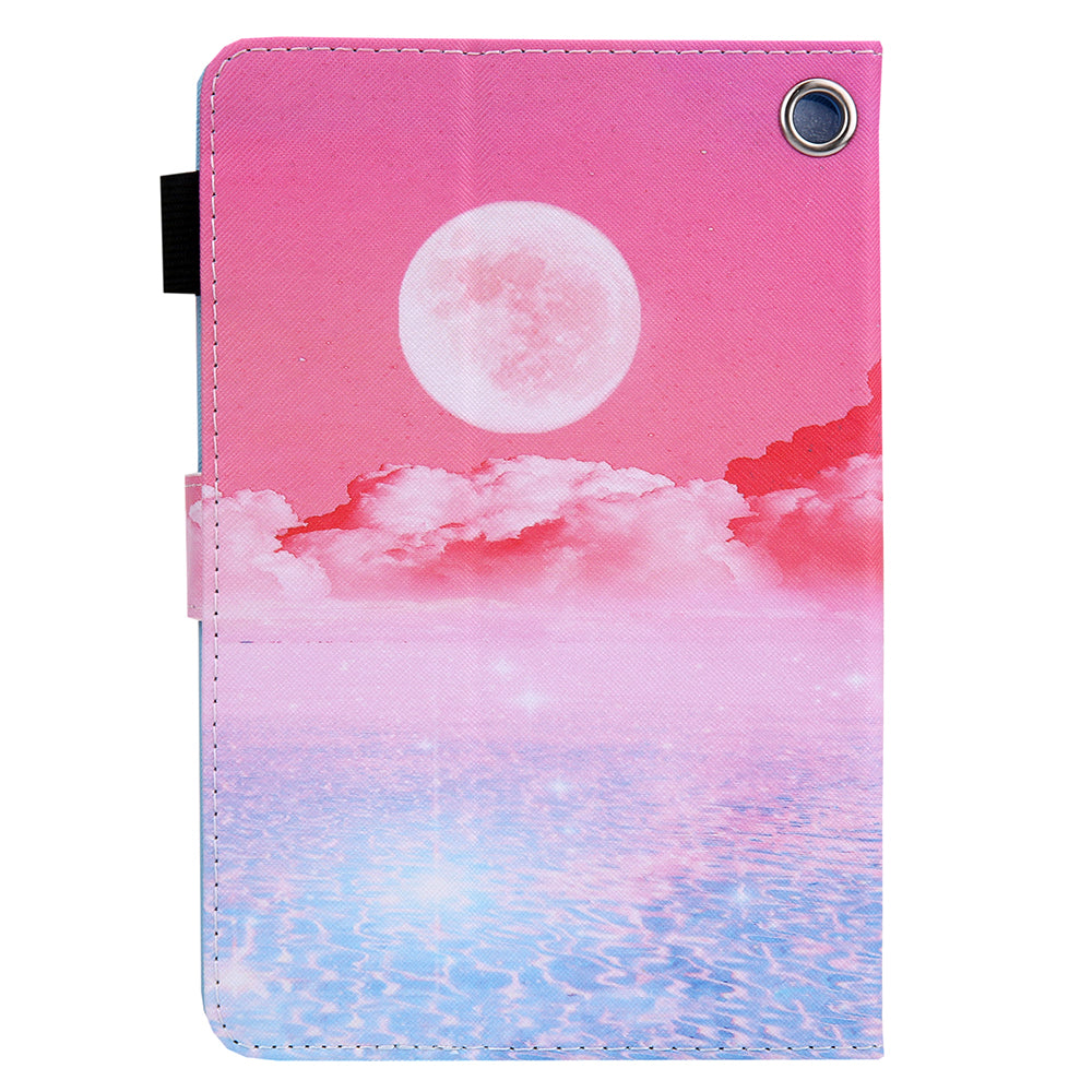 Uniqkart for Amazon Fire Max 11 Stand Tablet Leather Case Cross Texture Card Holder Pattern Printing Cover - Sunrise