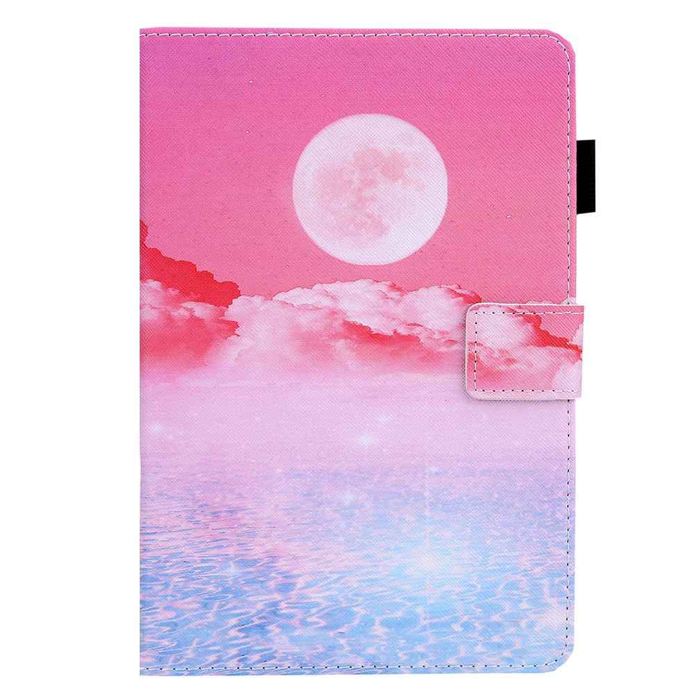 Uniqkart for Amazon Fire Max 11 Stand Tablet Leather Case Cross Texture Card Holder Pattern Printing Cover - Sunrise