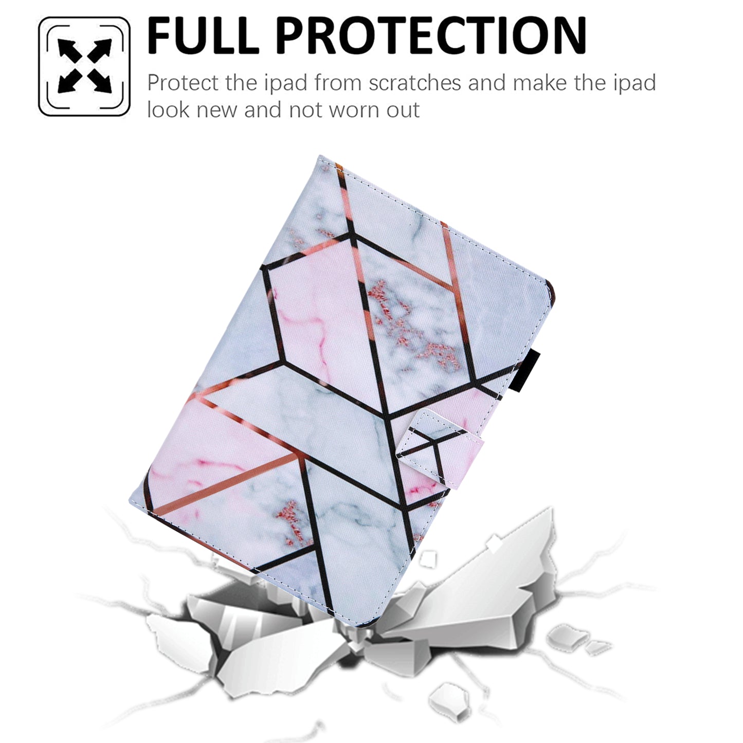 Uniqkart for Amazon Fire Max 11 Stand Tablet Leather Case Cross Texture Card Holder Pattern Printing Cover - Splicing