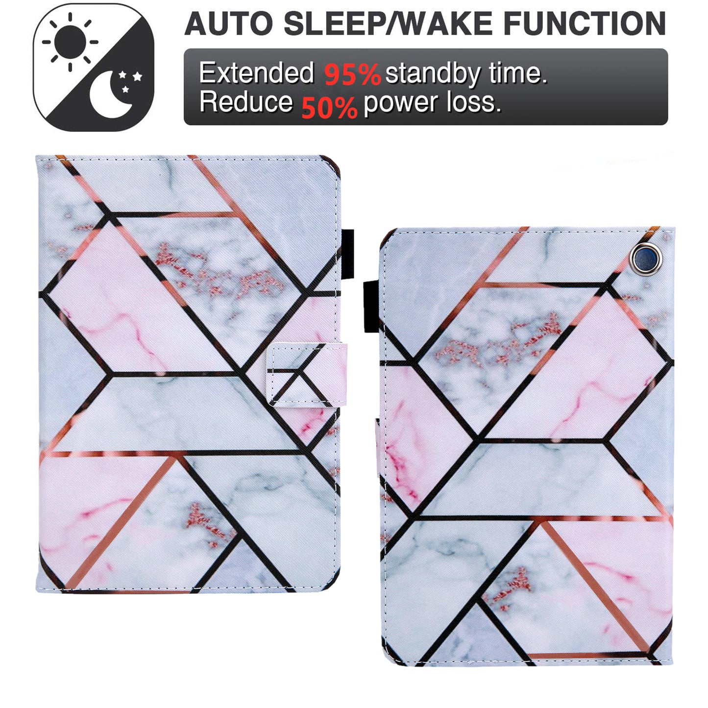 Uniqkart for Amazon Fire Max 11 Stand Tablet Leather Case Cross Texture Card Holder Pattern Printing Cover - Splicing