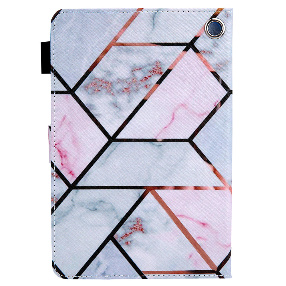 Uniqkart for Amazon Fire Max 11 Stand Tablet Leather Case Cross Texture Card Holder Pattern Printing Cover - Splicing